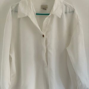J Jill White 100% Linen Shirt sz xl
